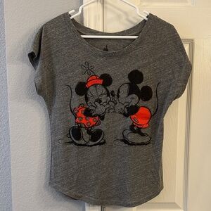 Disney Parks Mickey & Minnie Heather Gray T-Shirt
